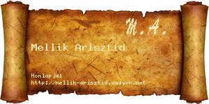 Mellik Arisztid névjegykártya